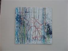 Linien 3, 2010, Acryl, Wachsstift, 30x30cm
