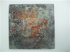 Feuer und Asche, 2012, Acrylmischtechnik, Sand , 45x45cm