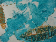 Durchsicht Rückblick, 2009, Fensterrahmen, gewachstes Papier, Detail 2