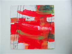 Linien 4, 2012, Acryl, Ölstift, 50x50cm