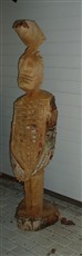 Vogelmann, 2007, Birkenholz, Kettensägearbeit, 163x35x35cm