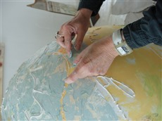 Herzarbeit 3 Bemalung + Seidenpapier