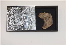 <center>Leben IV / 2007<br />objet trouvé / bemaltes Papier<br />15x30cm</center>