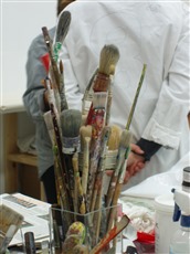 Experimentelles Malen, Cäcilia Wameling Richon, Pinsel